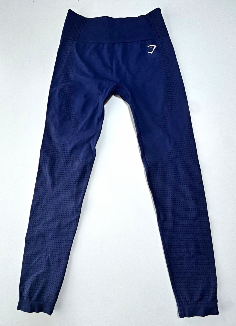 Gymshark Women's Leggings Blue High Rise Size M Elastic Waist.